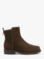 Zielone botki ze skóry welurowej-wyprzedaż