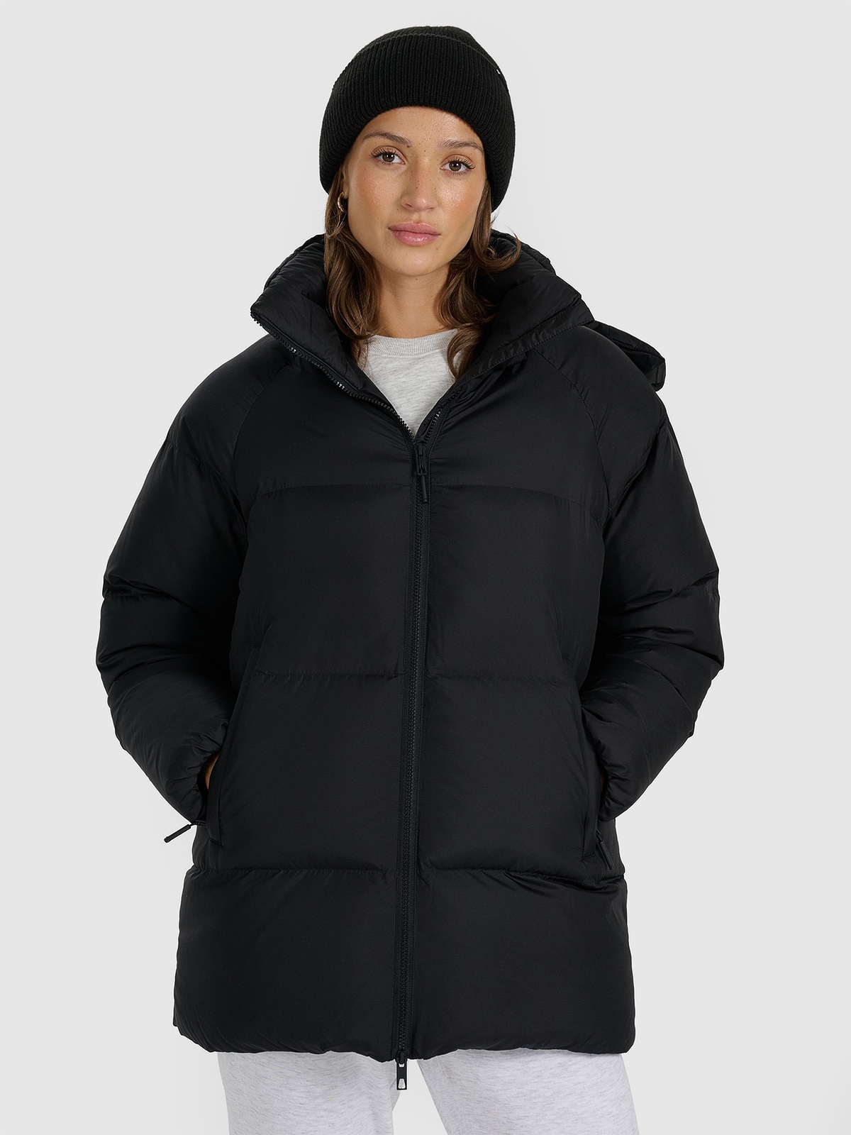 4F Kurtka puchowa z wypełnieniem naturalnym damska - czarna L-wyprzedaż