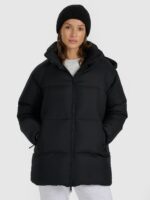 4F Kurtka puchowa z wypełnieniem naturalnym damska - czarna M-wyprzedaż