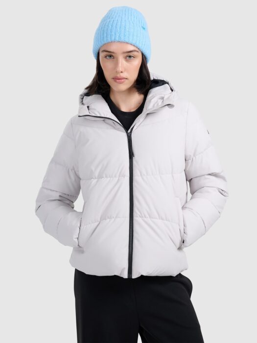 4F Kurtka puchowa z wypełnieniem syntetycznym damska - szara XS-wyprzedaż