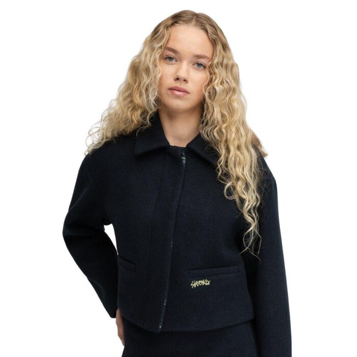 Damska krótka wełniana kurtka Siroko Strodet-W Black-wyprzedaż