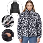 Kurtka dwustronna damska AULP VEREV Ciepła Puchowa-wyprzedaż