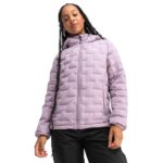 Kurtka trekkingowa damska Zelene lekka ocieplana-wyprzedaż