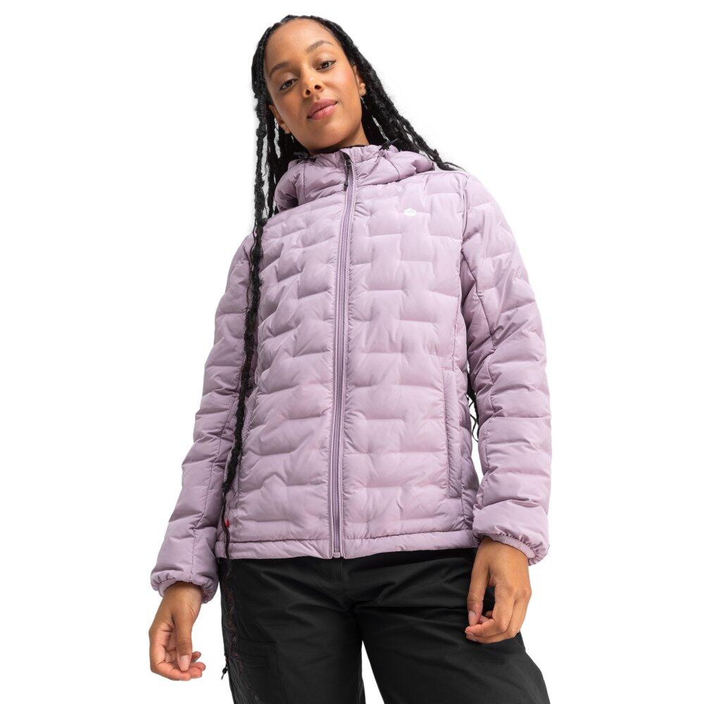 Kurtka trekkingowa damska Zelene lekka ocieplana-wyprzedaż