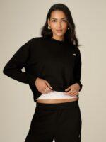 4F Bluza dresowa regular bez kaptura damska - czarna XL-wyprzedaż
