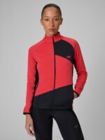4F Bluza trekkingowa slim bez kaptura damska - różowa S-wyprzedaż