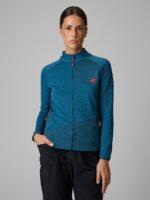 4F Bluza trekkingowa slim bez kaptura damska - turkusowa S-wyprzedaż