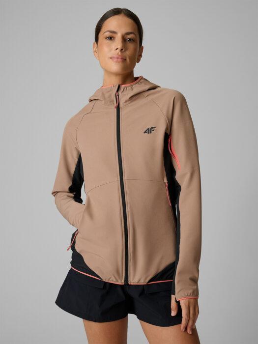 4F Kurtka softshell wiatroodporna damska - beżowa XS-wyprzedaż