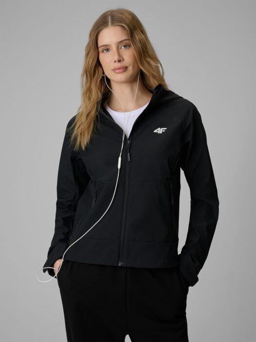 4F Kurtka softshell wiatroodporna membrana 5000 damska - czarna XS-wyprzedaż