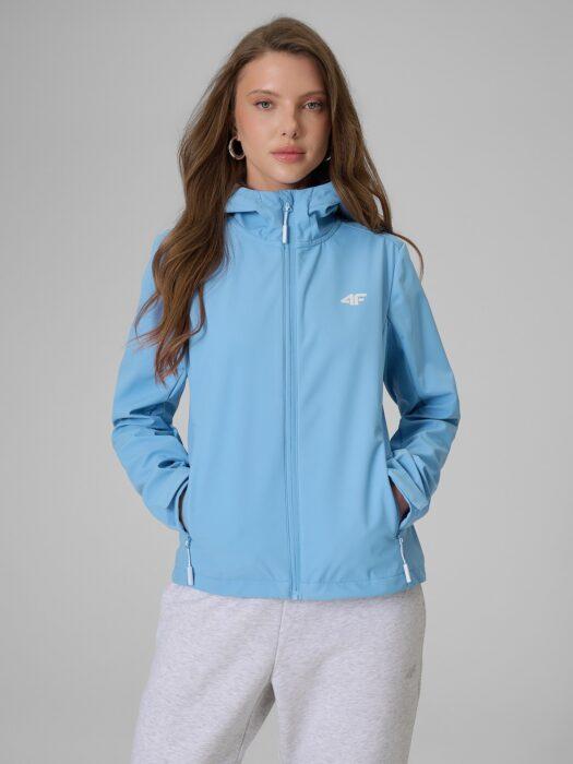 4F Kurtka softshell wiatroodporna membrana 5000 damska - niebieska S-wyprzedaż