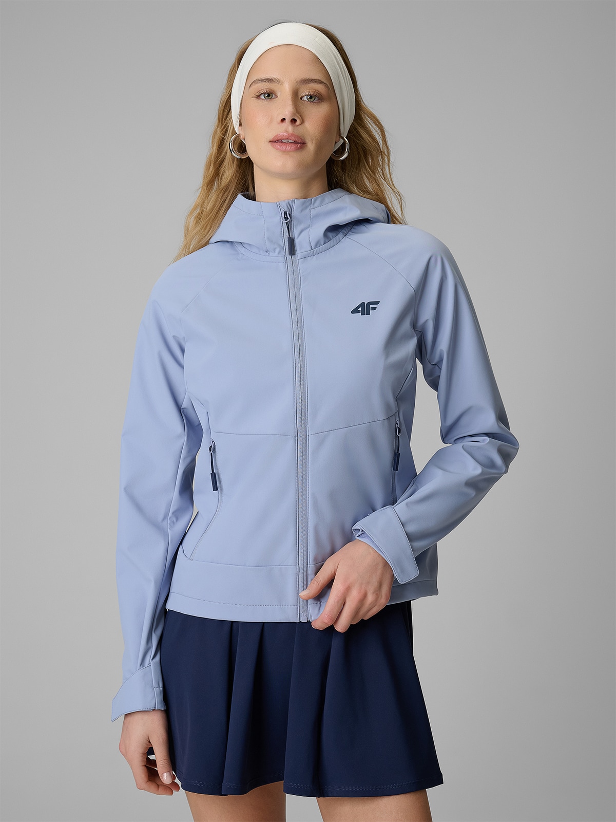 4F Kurtka softshell wiatroodporna membrana 5000 damska - niebieska XS-wyprzedaż