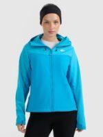 4F Kurtka softshell wiatroodporna membrana 8000 damska - niebieska L-wyprzedaż