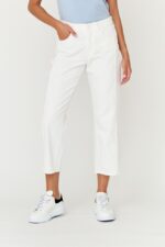 7 FOR ALL MANKIND Białe jeansy damskie THE MODERN STRAIGHT Milk-wyprzedaż