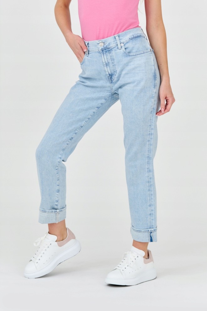 7 FOR ALL MANKIND Jasne jeansy damskie Relaxed Skinny-wyprzedaż