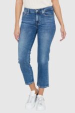 7 FOR ALL MANKIND Jasnoniebieskie jeansy THE STRAIGHT CROP SLIM ILLUSION Stride-wyprzedaż