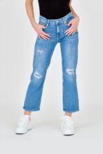7 FOR ALL MANKIND Niebieskie jeansy Straight-wyprzedaż