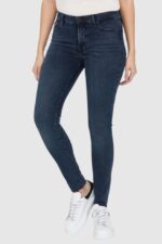 7 FOR ALL MANKIND Niebieskoszare jeansy z wysokim stanem HW SKINNY SLIM ILLUSION Alleyway-wyprzedaż
