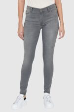 7 FOR ALL MANKIND Szare jeansy z wysokim stanem HW SKINNY-wyprzedaż