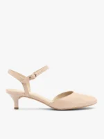 Beżowe czółenka bez pięty slingback-wyprzedaż