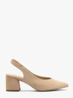 Beżowe czółenka slingback bez pięty-wyprzedaż