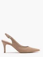 Beżowe czółenka typu slingback-wyprzedaż
