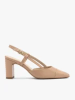 Beżowe czółenka typu slingback-wyprzedaż