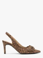 Czółenka typu slingback w panterkę z kokardką-wyprzedaż