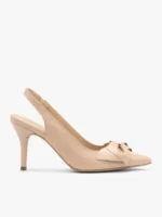 Czółenka typu slingback z kokardką-wyprzedaż