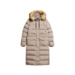 Długi płaszcz z sztucznego futra dla kobiet Superdry Everest-wyprzedaż