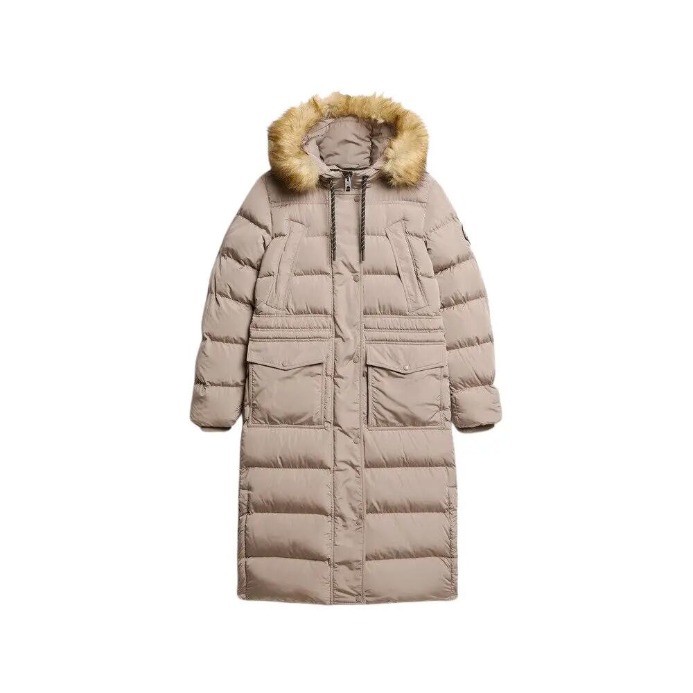 Długi płaszcz z sztucznego futra dla kobiet Superdry Everest-wyprzedaż