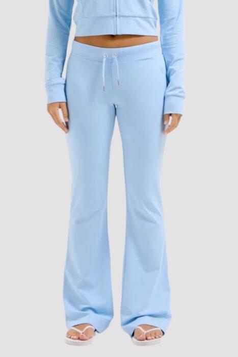 JUICY COUTURE Błękitne damskie spodnie dresowe Single Jersey Apollo Low Rise