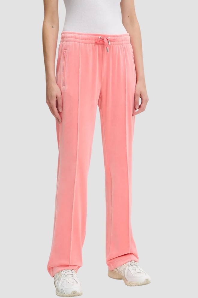 JUICY COUTURE Brzoskwiniowe damskie spodnie z cyrkoniami Tina