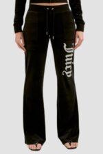 JUICY COUTURE Czarne damskie spodnie dresowe Layla Caviar Trackpant
