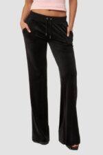 JUICY COUTURE Czarne spodnie dresowe damskie Layla Low Rise