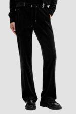 JUICY COUTURE Czarne spodnie dresowe damskie z cyrkoniami Tina Outline