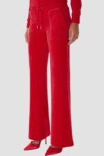 JUICY COUTURE Czerwone spodnie dresowe damskie Layla Low Rise Pocket