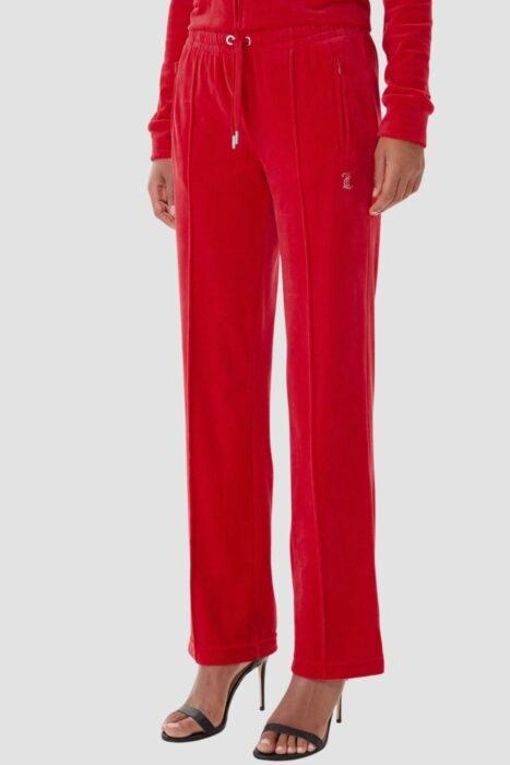 JUICY COUTURE Czerwone spodnie dresowe damskie z cyrkoniami Tina Outline