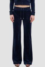 JUICY COUTURE Granatowe spodnie dresowe damskie Layla Low Rise Pocket