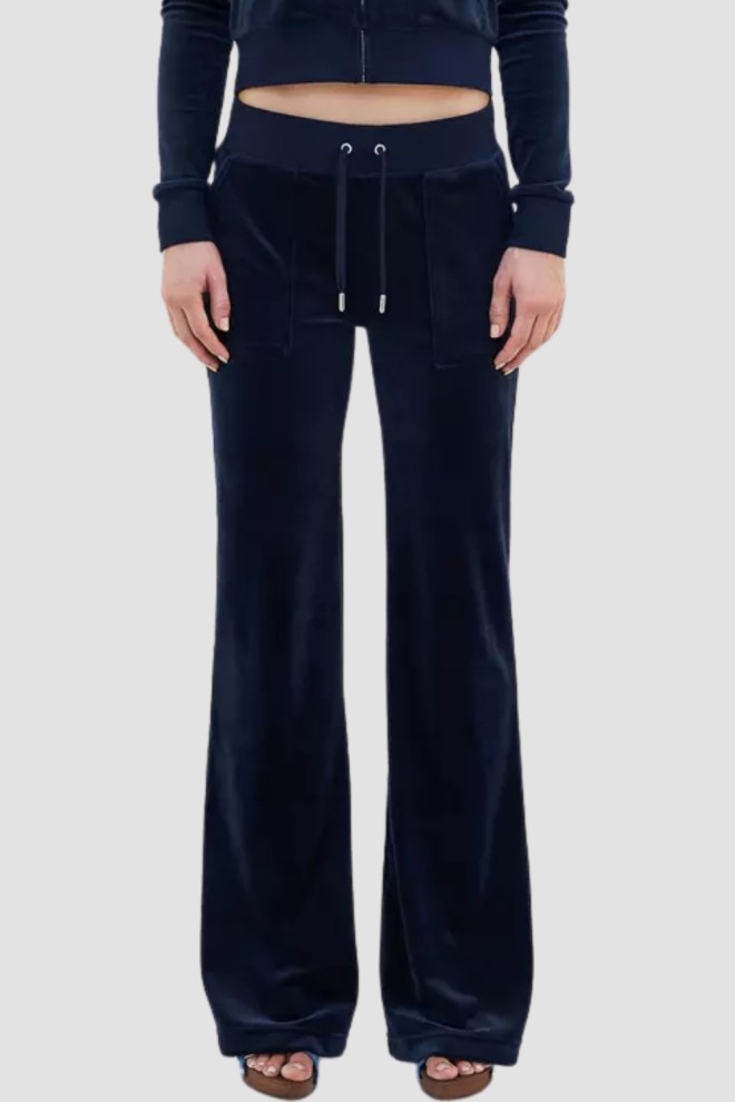 JUICY COUTURE Granatowe spodnie dresowe damskie Layla Low Rise Pocket