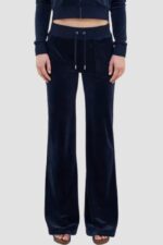 JUICY COUTURE Granatowe spodnie dresowe damskie Layla Low Rise Pocket