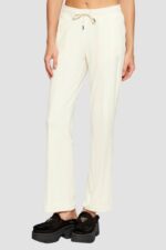 JUICY COUTURE Kremowe spodnie dresowe damskie z cyrkoniami Tina