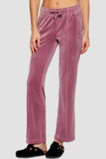 JUICY COUTURE Lawendowe spodnie dresowe damskie z cyrkoniami Tina Outline