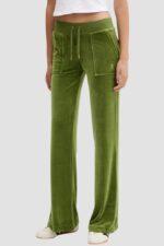 JUICY COUTURE Oliwkowe spodnie dresowe damskie Layla Low Rise