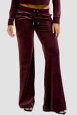 JUICY COUTURE Śliwkowe spodnie dresowe damskie Layla Low Rise