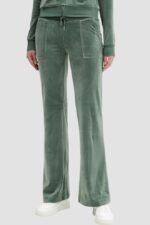 JUICY COUTURE Zielone damskie spodnie dresowe damskie Layla Low Rise Pocket