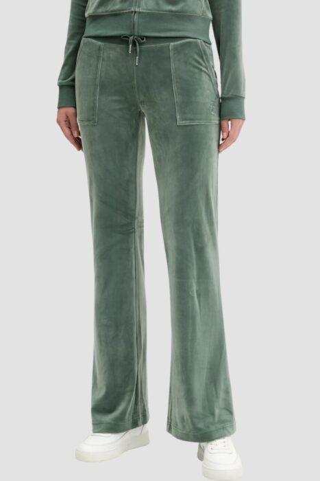 JUICY COUTURE Zielone damskie spodnie dresowe damskie Layla Low Rise Pocket