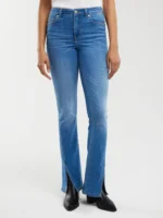 Jeansy damskie bootcut z rozcięciami niebieskie Blake 402-wyprzedaż