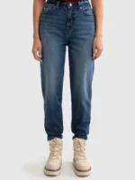Jeansy damskie mom jeans z kolekcji Authentic granatowe Silla 515-wyprzedaż