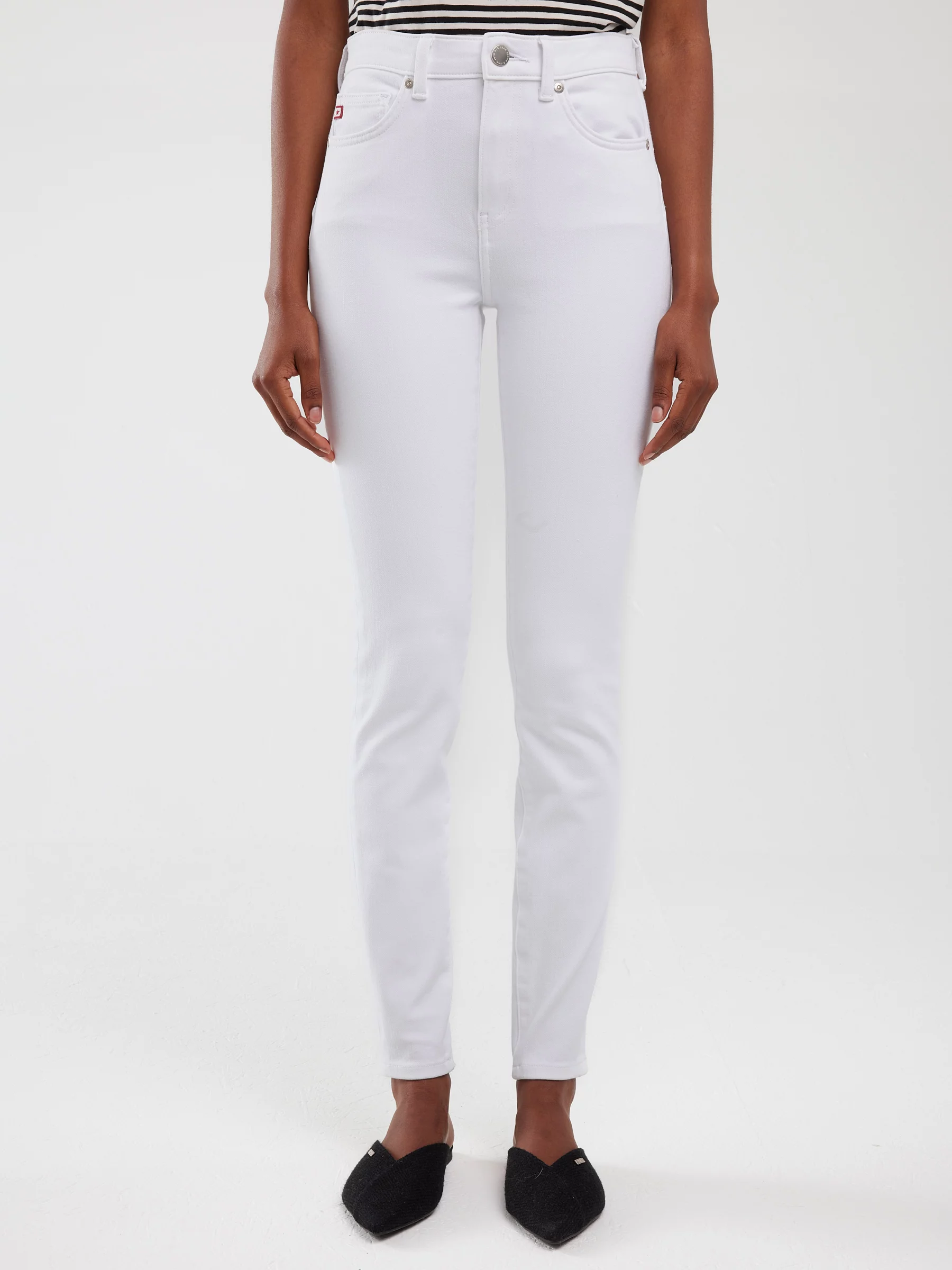 Jeansy damskie push up z wysokim stanem białe Melinda High Waist 101-wyprzedaż