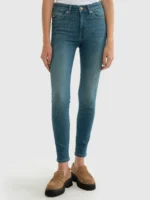 Jeansy damskie push up z wysokim stanem niebieskie Melinda High Waist 327-wyprzedaż